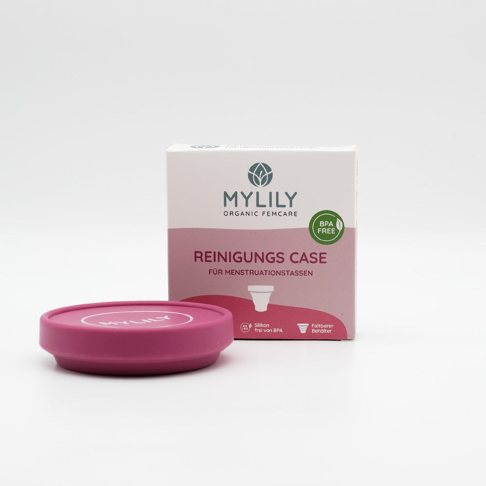 Reinigungscase für Menstruationstassen - gefaltet