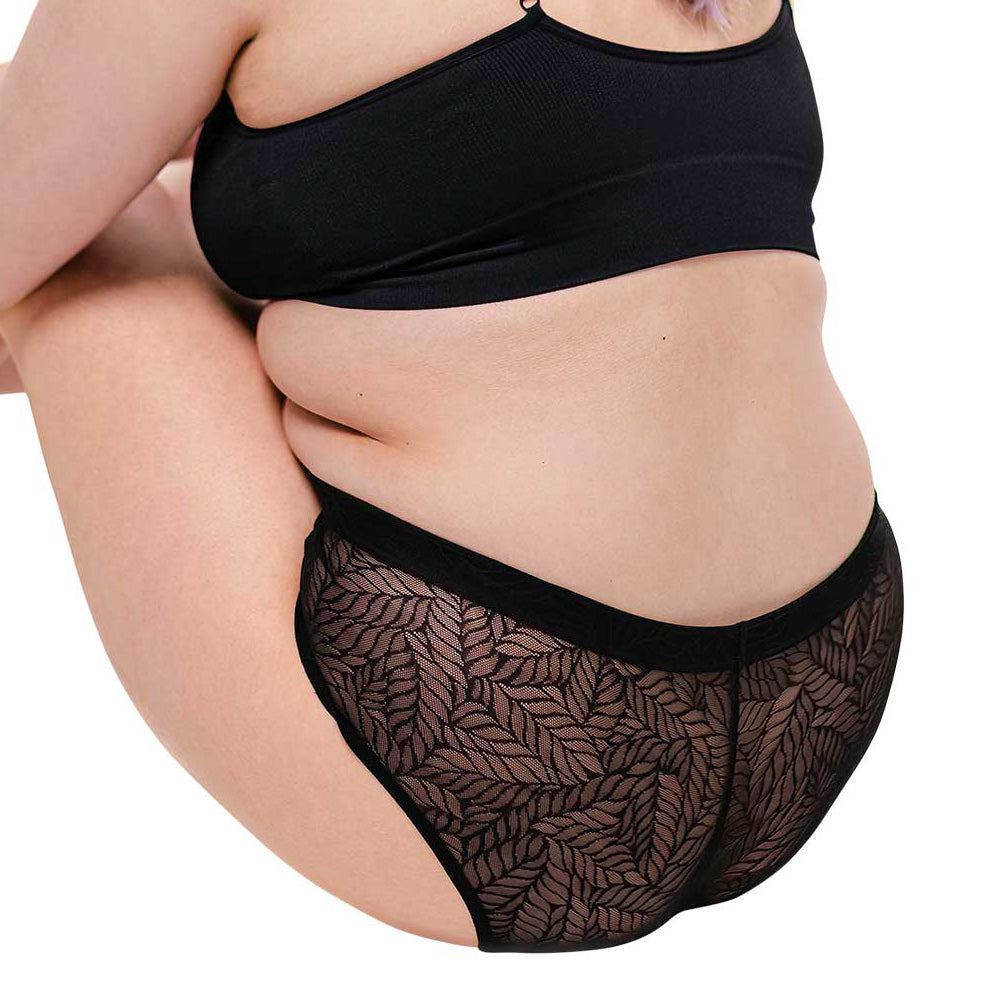Periodenunterwäsche Leaf Hipster schwarz von Selenacare - sitzend