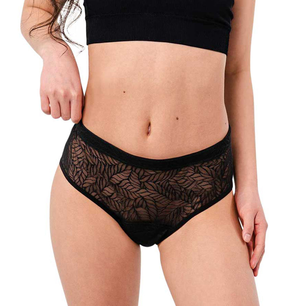 Periodenunterwäsche Leaf Hipster schwarz von Selenacare - vorne